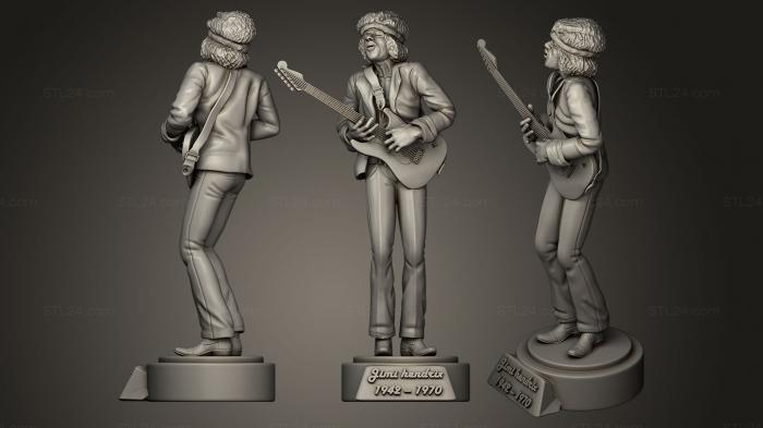 Statues of famous people (Jimi Hendrix, STKC_0044) 3D models for cnc